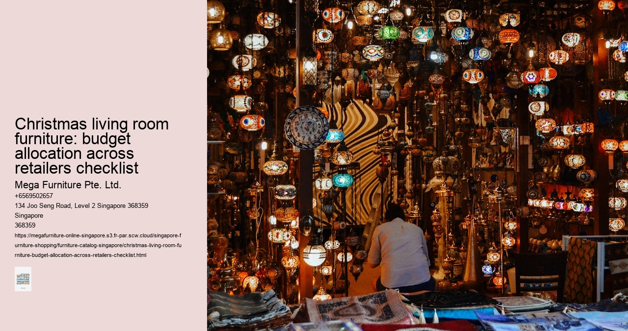 Christmas living room furniture: budget allocation across retailers checklist
