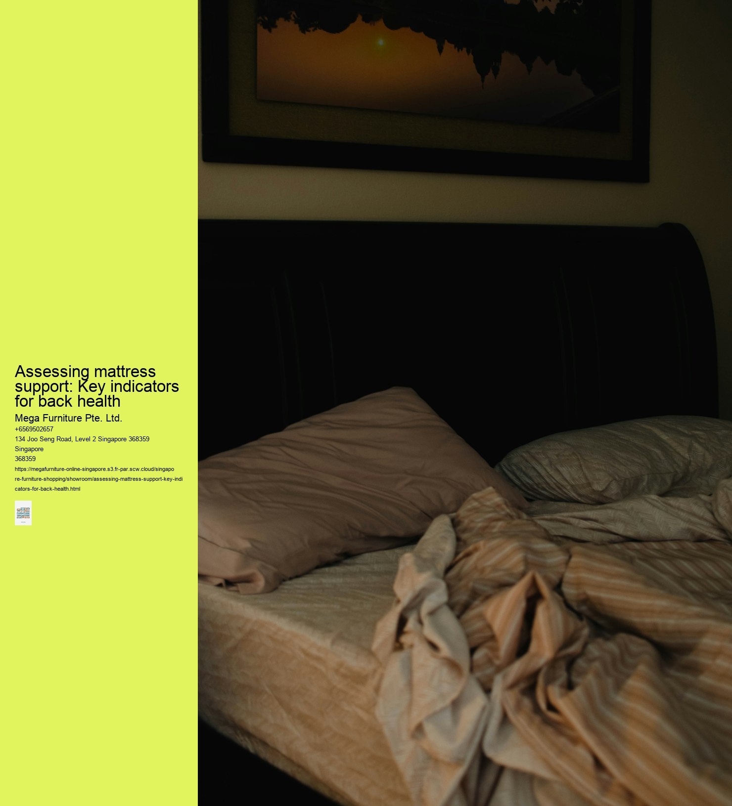 Assessing mattress support: Key indicators for back health