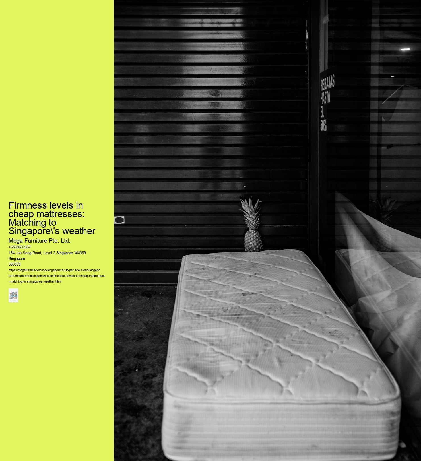 Firmness levels in cheap mattresses: Matching to Singapore's weather