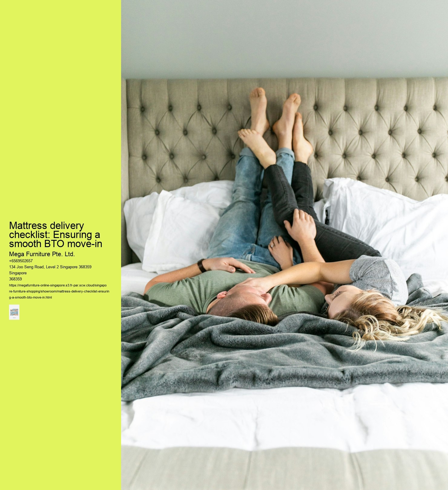 Mattress Delivery Checklist: Ensuring Smooth Setup in Singapore