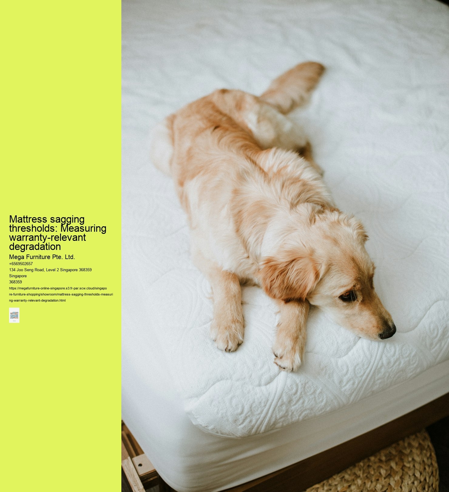 Mattress sagging thresholds: Measuring warranty-relevant degradation